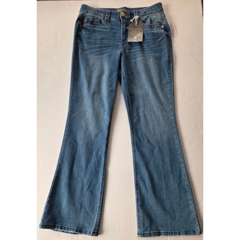 Democracy Itty Bitty Boot Jeans Women 16 Blue Ab Technology High Rise Flare